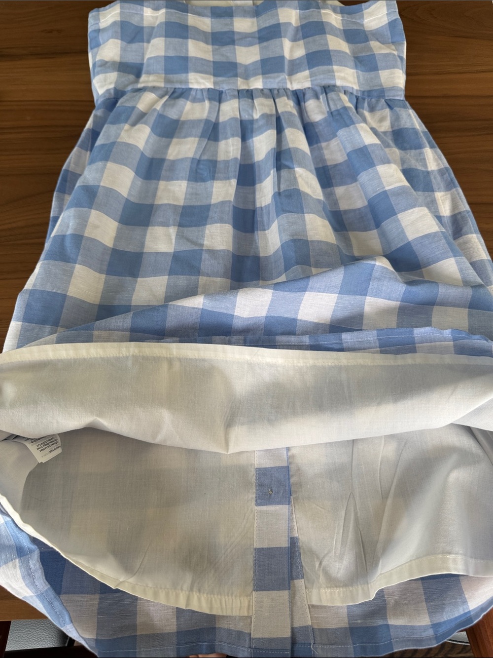 J. Crew Blue and White Gingham Button Front Sun Dress - Picture 4 of 5